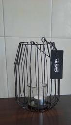 Nieuwe gusta xl windlicht inclusief kaars metalen windlicht, 25 tot 50 cm, Zwart, Nieuw, Ophalen of Verzenden