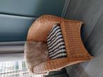 Rotan kuipstoel met kussen., Ophalen, Gebruikt, Bruin, Eén