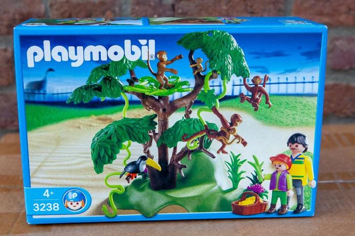 Playmobil Apenfamilie met Klimboom - 3238 met doos, Kinderen en Baby's, Speelgoed | Playmobil, Zo goed als nieuw, Complete set