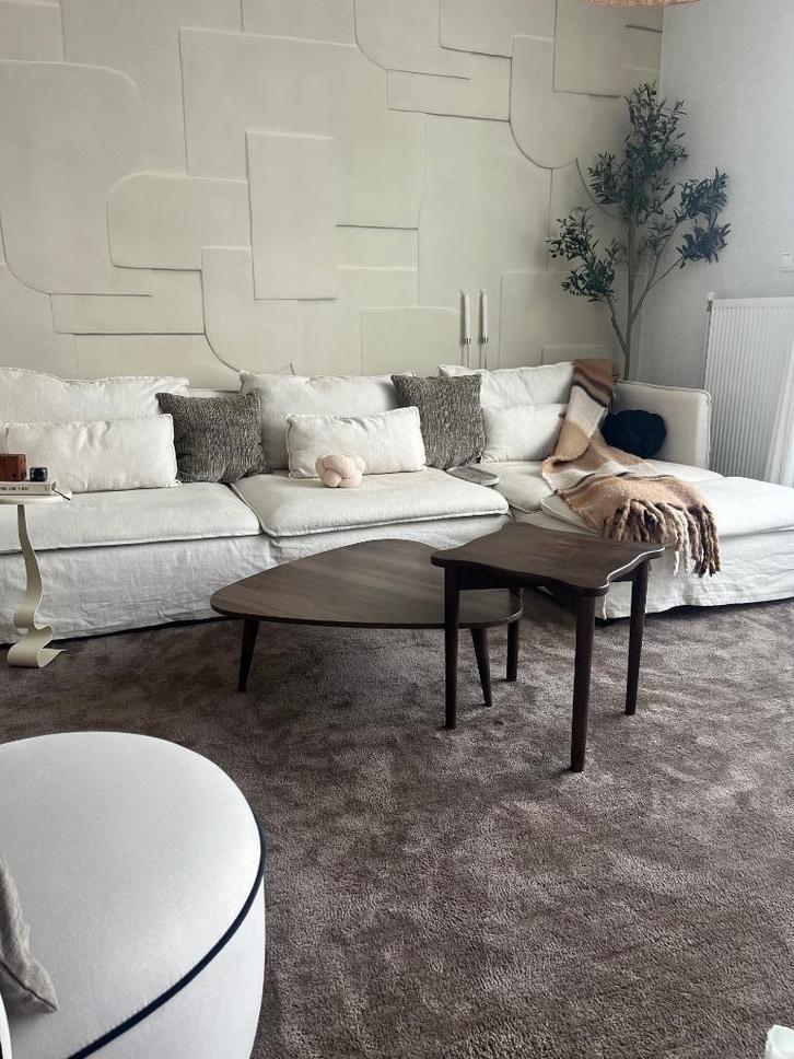 Salontafel set bruin japandi HM Hmhome H&M home, Huis en Inrichting, Tafels | Salontafels, Zo goed als nieuw, Minder dan 50 cm