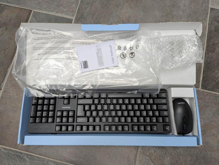 bekabelde toetsenbord met muis Keyboard mouse philips, Computers en Software, Toetsenborden, Nieuw, Qwerty, Bedraad, Toetsenbord en muis-set