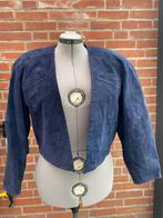 Blauw suede jasje maat 40, Ophalen of Verzenden, Zo goed als nieuw, Maat 38/40 (M), Blauw