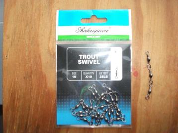 10 stuks Shakespeare Trout Swivel / kunstaas wartels  beschikbaar voor biedingen