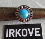 ZILVEREN RING MET GROTE TURQUOISE * Maat 17,5 *, Verzenden, Zo goed als nieuw, 17 tot 18, Met edelsteen