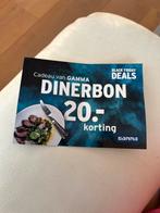Dinerbon Gamma 20 euro korting, Tickets en Kaartjes, Twee personen, Kortingsbon