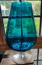 Empolli , Smaragdgroen 31 cm, Bowl op voet ,, Verticale Rib., Ophalen of Verzenden