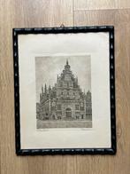 Ingelijste ets Vleeshal Haarlem, Ophalen of Verzenden