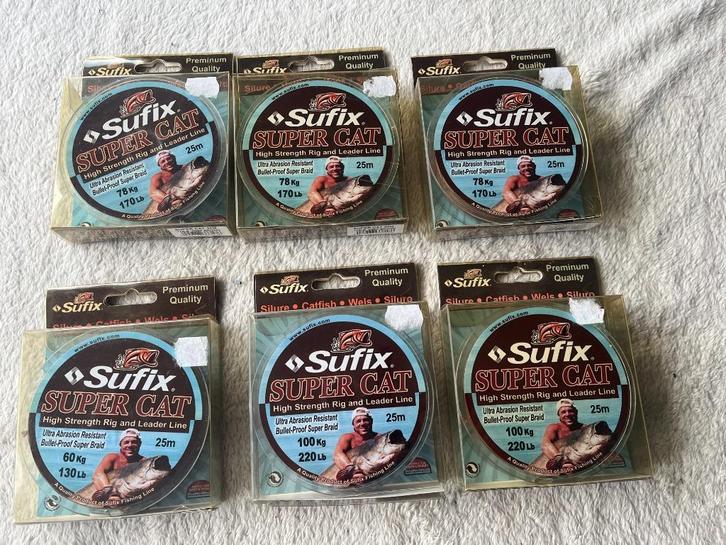 adv 77 / NIEUW mixset 6 blisters braid BIG GAME SUFIX, Watersport en Boten, Hengelsport | Zeevissen, Nieuw, Vislijn, Ophalen of Verzenden