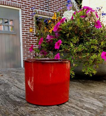 Bloempot - rood - rode glazuur - rood gemêleerd  beschikbaar voor biedingen