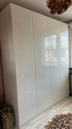 Witte hoogglans Ikea Pax kast 2.00 m breed, Ophalen, 200 cm of meer, Zo goed als nieuw, Modern