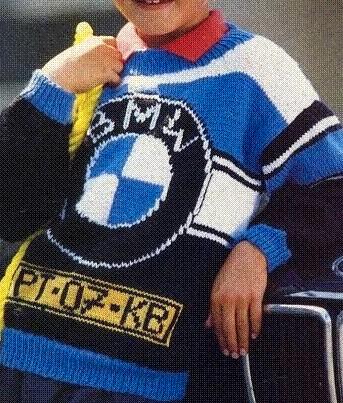 Automerken logo trui breipatroon, Hobby en Vrije tijd, Breien en Haken, Zo goed als nieuw, Breien, Patroon of Boek, Ophalen of Verzenden