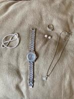Zilverkleurige sieradenset met strass, Ophalen of Verzenden, Nieuw, Zilver, Met strass