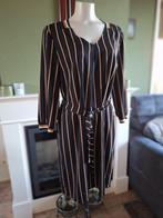 Batida zwart bruin crème gestreepte jurk 4 L 40 gratis verz, Kleding | Dames, Jurken, Verzenden, Zwart, Maat 42/44 (L), Zo goed als nieuw