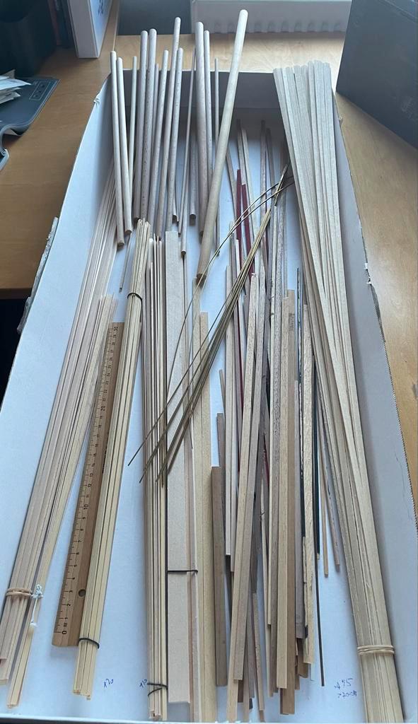 Grote partij modelbouwhout + messing strips, Hobby en Vrije tijd, Modelbouw | Boten en Schepen, Nieuw, Overige merken, Ophalen of Verzenden