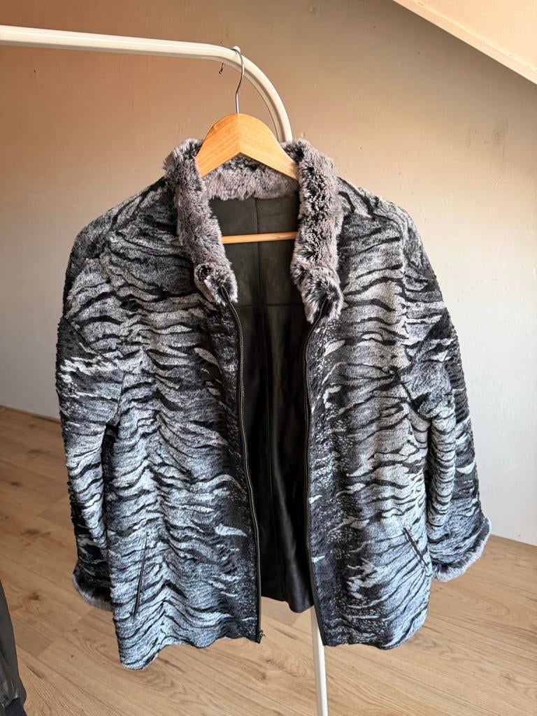 Reversible Leren Jas met Fur, Kleding | Dames, Jassen | Winter, Ophalen of Verzenden, Nieuw, Maat 38/40 (M), Zwart