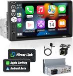 Hikity 1Din CarPlay Autoradio Android voor auto met 7 inch, Auto diversen, Ophalen of Verzenden
