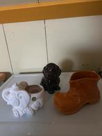 3 leuke kleine planten Bakjes. Ook leuk als Beeldjes,, Ophalen of Verzenden, Zo goed als nieuw