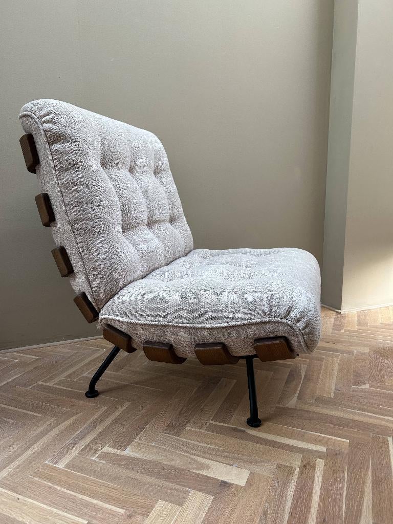Tacchini Costela fauteuil  Italiaans designicoon in walnoot, Huis en Inrichting, Fauteuils, Ophalen, Nieuw, 75 tot 100 cm, Mid-century, design, vintage