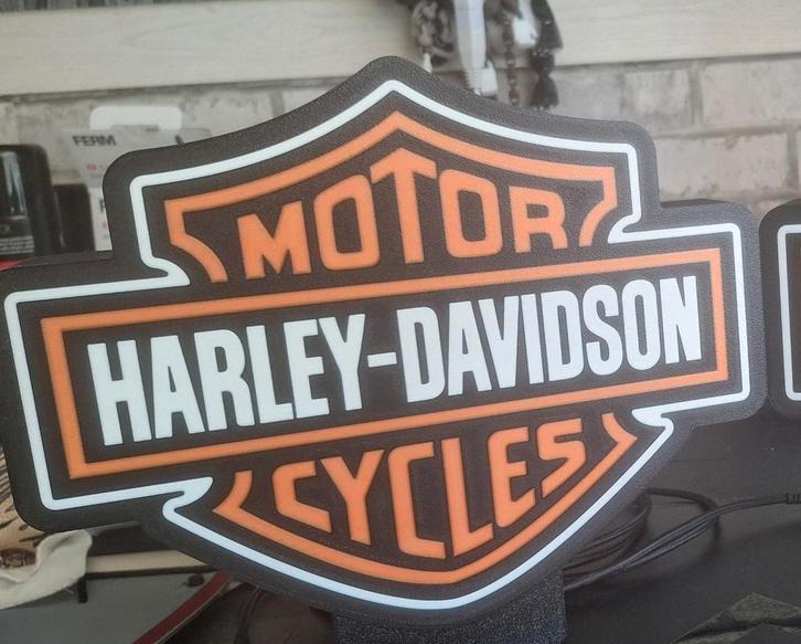 Harley Davidson lightbox, Verzamelen, Merken en Reclamevoorwerpen, Zo goed als nieuw, Lichtbak of (neon) lamp, Ophalen of Verzenden