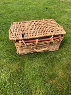 Rieten lage fietsmand deksel 40x30x20 mand met deksel., Ophalen of Verzenden, Gebruikt, Fietsmand