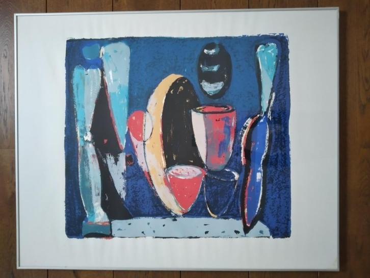 Gesigneerde ingelijste zeefdruk La Luna Piet Warffemius 1989, Antiek en Kunst, Kunst | Litho's en Zeefdrukken, Ophalen