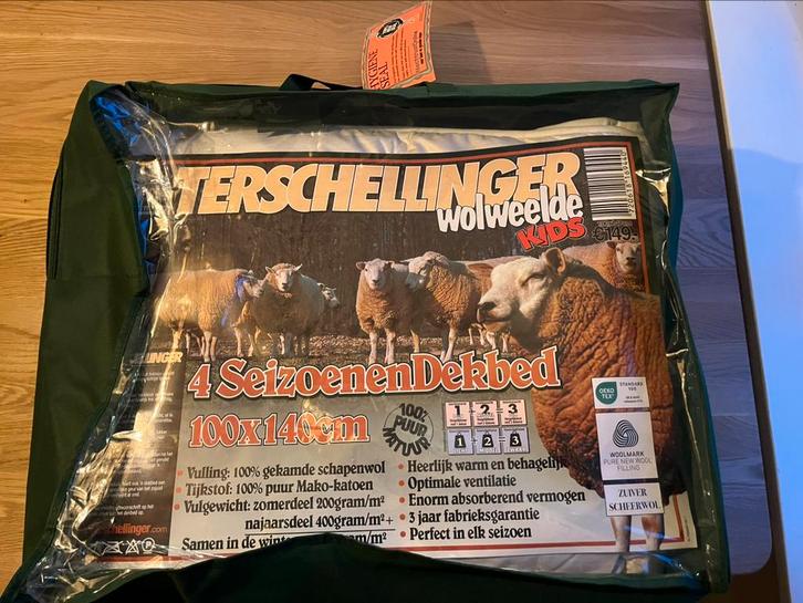 wollen terschellinger 4 seizoenen dekbed nieuw 140 x 100, Huis en Inrichting, Slaapkamer | Beddengoed, Zo goed als nieuw, Deken of Dekbed