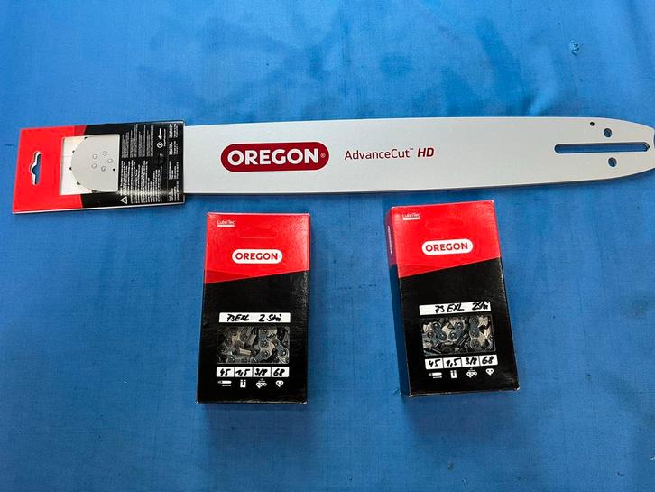 Oregon zaagblad 45cm + 2 oregen kettingen nieuw!, Doe-het-zelf en Verbouw, Gereedschap | Zaagmachines, Nieuw, Kettingzaag, 1200 watt of meer