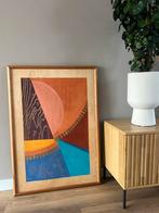 Kunstwerk, kleurrijk, abstract op hout 100x75, Ophalen