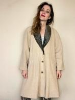 Vintage jas / mantel - beige - kraag - 40 / L / Large, Maat 38/40 (M), Hgv, Beige, Ophalen of Verzenden