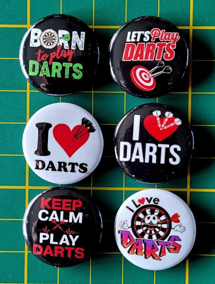 Darts buttons, Verzamelen, Speldjes, Pins en Buttons, Nieuw, Button, Sport, Verzenden