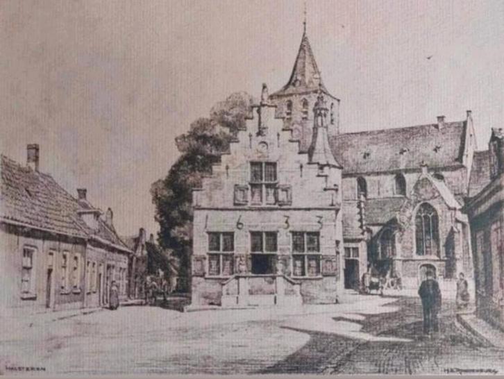 Halsteren ... H.E. Roodenburg ..., Antiek en Kunst, Kunst | Etsen en Gravures, Ophalen of Verzenden