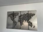Metalen Wereldkaart Kunstwerk - 165cm breed, Huis en Inrichting, Woonaccessoires | Wanddecoraties, Ophalen, Zo goed als nieuw