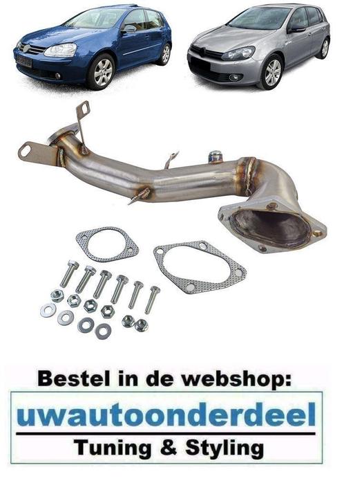 Racing Downpipe RVS Geschikt Voor Volkswagen Golf 5 1.4 TSI, Auto diversen, Wieldoppen, Nieuw, Verzenden