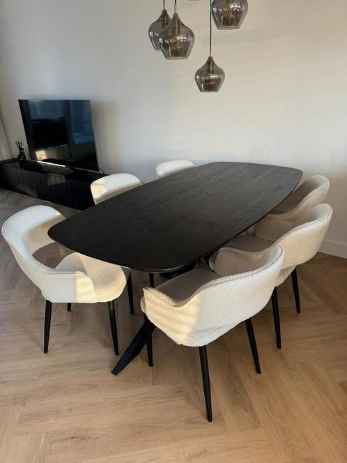 Zwarte eikenhouten Deens ovale tafel van Eijerkamp, Huis en Inrichting, Tafels | Eettafels, 200 cm of meer, Vijf personen of meer
