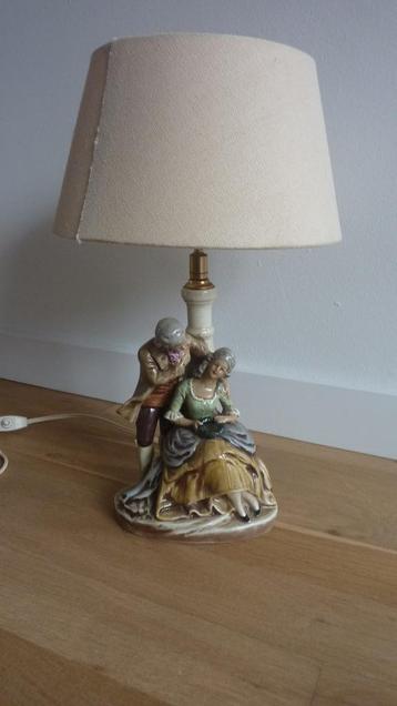 brocante lamp, germany, porselein, lamp beschikbaar voor biedingen
