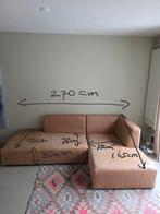 Leren hoekbank dik buffelleer, camel/caramel kleur, Ophalen of Verzenden, Gebruikt, Vierpersoons of meer