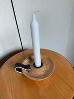 Nieuwe kaarsenkandelaar met kaars. Hout en metaal., Huis en Inrichting, Woonaccessoires | Kandelaars en Kaarsen, Nieuw, Ophalen of Verzenden
