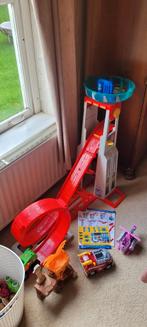 Grote pawpatrol toren, racebaan. 4x mee gespeeld. Teab, Kinderen en Baby's, Ophalen, Zo goed als nieuw, Handmatig, Overige merken
