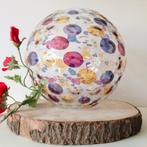 Vintage Bolvaas met gekleurde druppels Novy Born, Blauw, Ophalen of Verzenden, Minder dan 50 cm, Glas