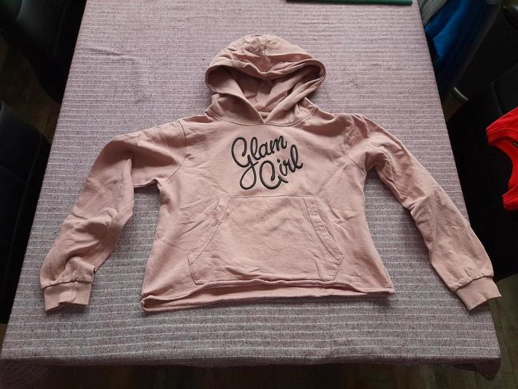 GLAM Girl meisjes sweater hoodi oud roze maat 140 izgs, Kinderen en Baby's, Kinderkleding | Maat 140, Zo goed als nieuw, Meisje