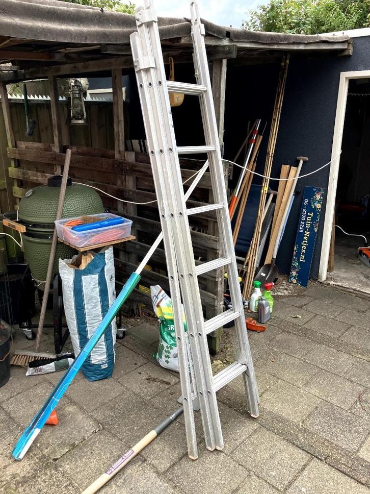 Aluminium 3x6 ladder, Doe-het-zelf en Verbouw, Ladders en Trappen, Gebruikt, Ladder, 4 meter of meer, Ophalen