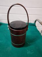 Ijsemmer vintage retro bruin bekleed, Verzamelen, Retro, Ophalen of Verzenden