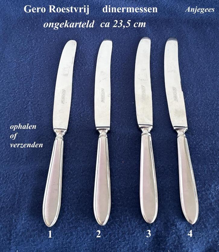 Gero Roestvrij Punt 4x DinerMes € 5 p/s Ongekarteld 718 518, Antiek en Kunst, Antiek | Bestek, Ophalen
