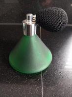vintage parfumflesje.satijngroen., Ophalen of Verzenden, Zo goed als nieuw, Parfumfles