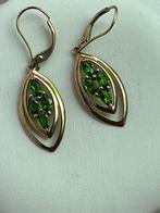 Gouden oorbellen Tsavoriet, Sieraden, Tassen en Uiterlijk, Oorbellen, Hangers, Verzenden, Zo goed als nieuw, Met edelsteen