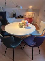 Wit ronde eettafel padtoe ‘70 vintage, Huis en Inrichting, Tafels | Eettafels, 100 tot 150 cm, Rond, Ophalen of Verzenden, Zo goed als nieuw
