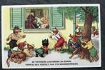 Opa vertelt van zijn hondenstreken, teckels luisteren mee, Verzamelen, Ansichtkaarten | Dieren, Verzenden, 1920 tot 1940, Ongelopen