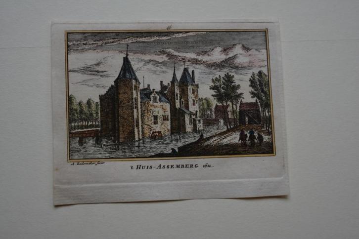 HEEMSKERK `t HUIS-ASSEMBERG A. RADEMAKER 1792 GRAVURE E58, Antiek en Kunst, Kunst | Etsen en Gravures, Verzenden