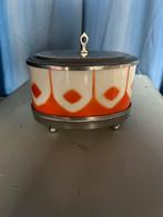 Vintage Bonbondoos Oranje Accenten, Ophalen of Verzenden