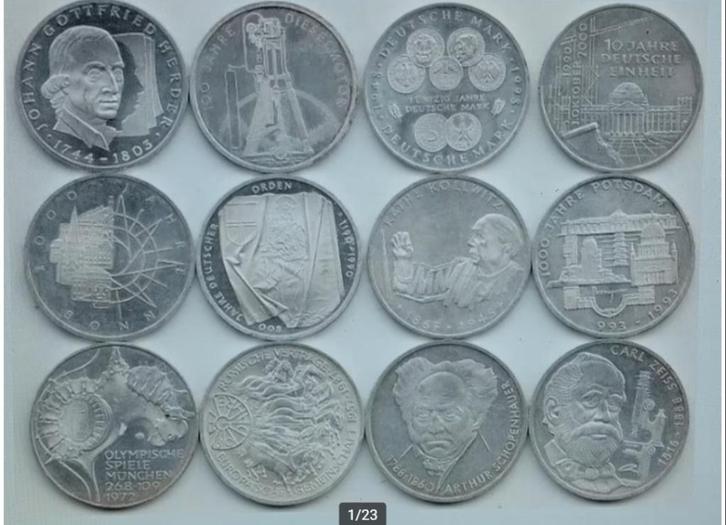 5 DM Duitse mark zilver 12X verschillende jaren, Postzegels en Munten, Munten | Europa | Niet-Euromunten, Duitsland, Zilver, Ophalen of Verzenden